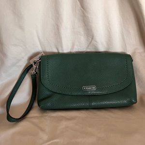 Beautiful Green Coach Clutch NWT